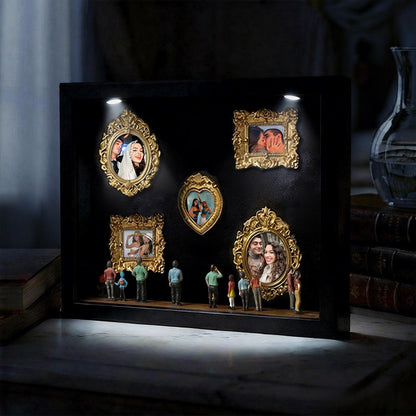 Cute Miniature Museum With Spot Lights  Black Frame Personalized Couples Gift for Her