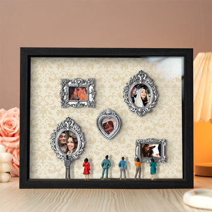 Cute Miniature Museum With Spot Lights  Black Frame Personalized Couples Gift for Her