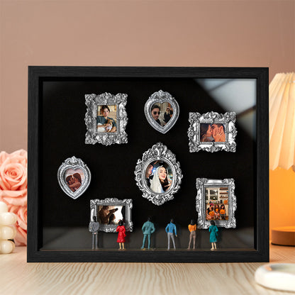 Cute Miniature Museum With Spot Lights  Black Frame Personalized Couples Gift for Her