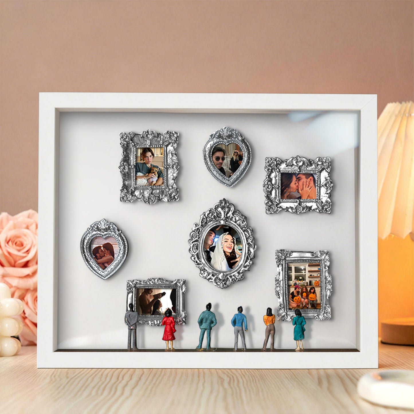 Personalized Museum of Us White Frame With Spot Lights Couples Gift for Her