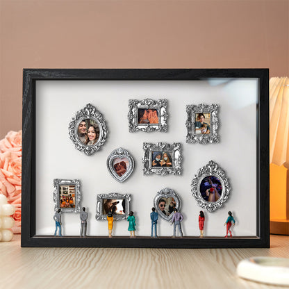 Cute Miniature Museum With Spot Lights  Black Frame Personalized Couples Gift for Her
