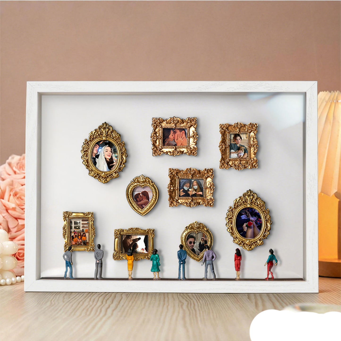 Personalized Museum of Us White Frame With Spot Lights Couples Gift for Her