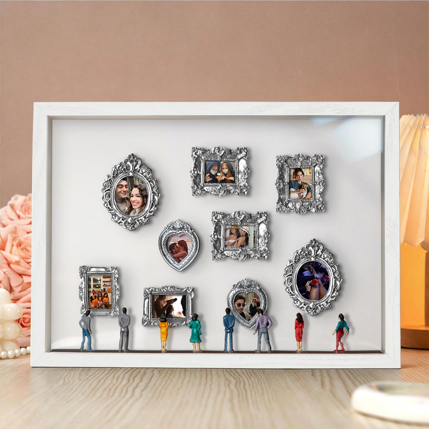 Personalized Museum of Us White Frame With Spot Lights Couples Gift for Her