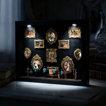 Cute Miniature Museum With Spot Lights  Black Frame Personalized Couples Gift for Her