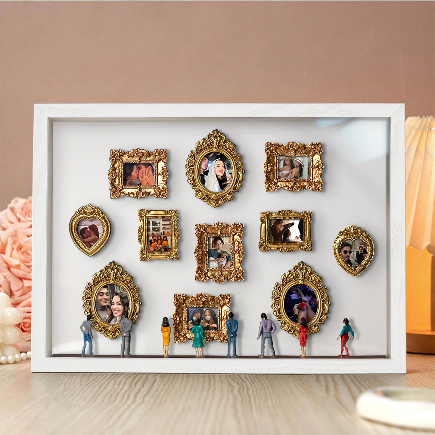 Personalized Museum of Us White Frame With Spot Lights Couples Gift for Her