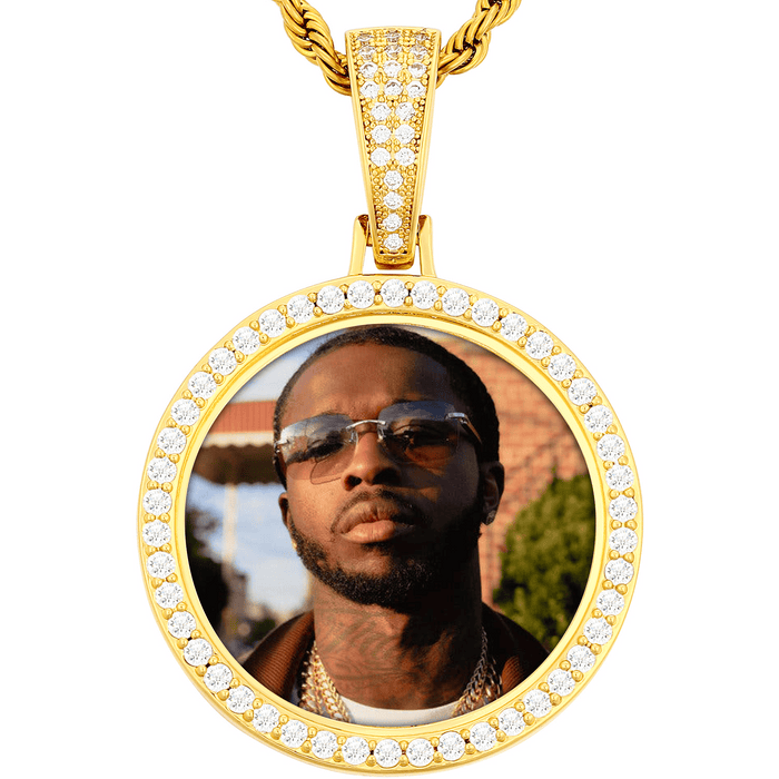 Custom Round Picture Pendant Necklace– Rapper Style Streetwear Necklace