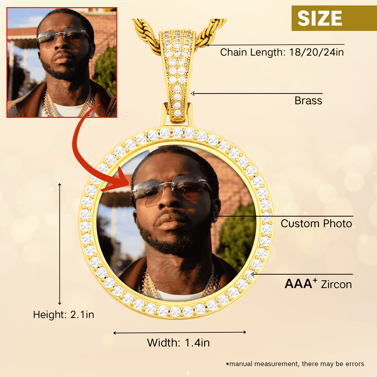 Hip Hop Photo Necklace For Boy