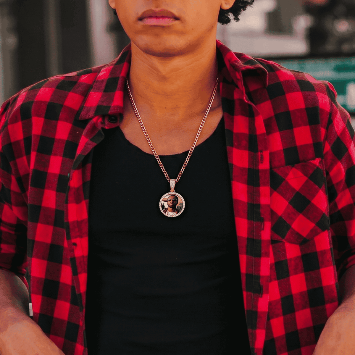 Hip Hop Photo Necklace For Boy