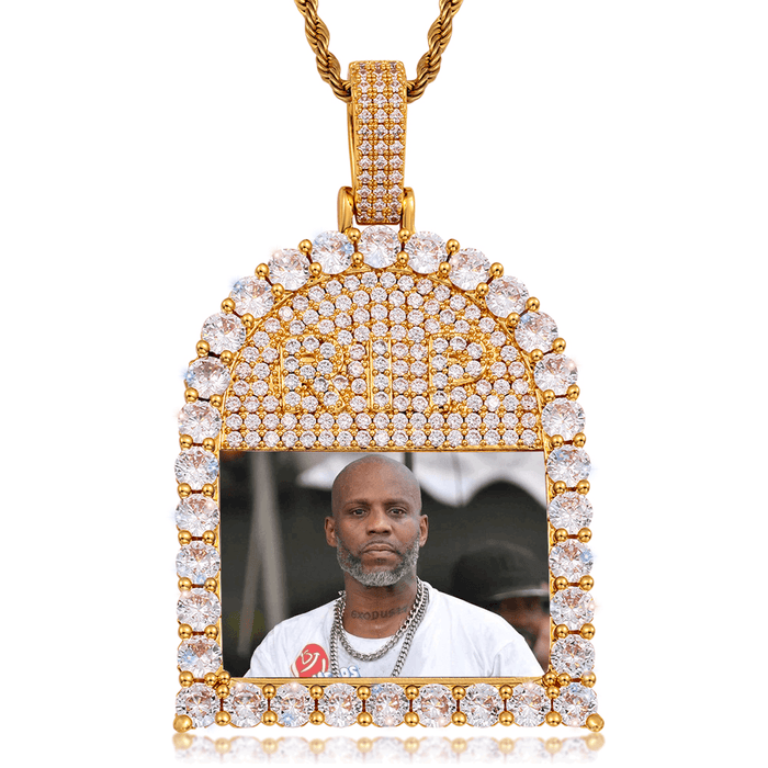 Custom 18k Gold Plated Photo Medallion Necklace- Men's Picture Pendant