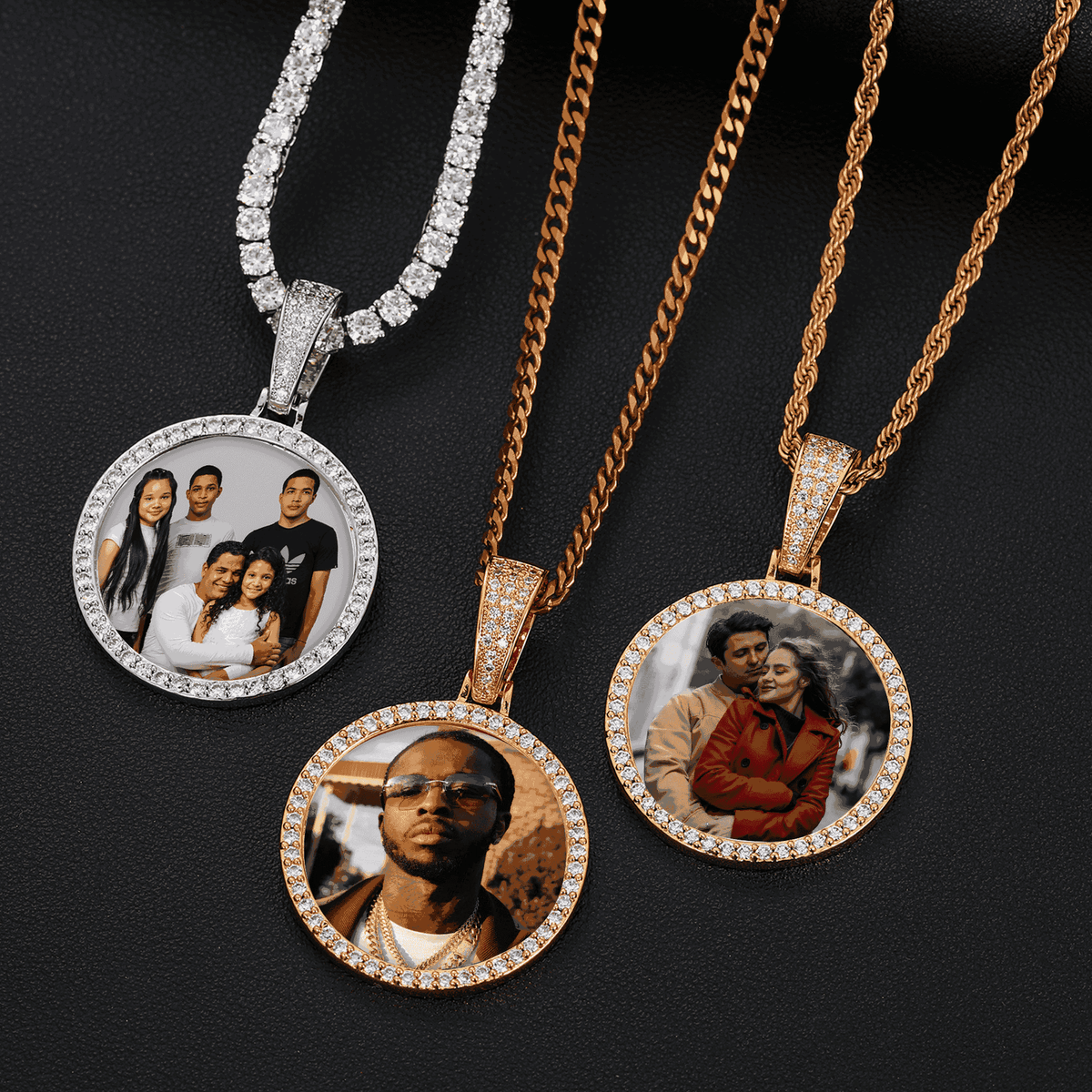 Family Memorial Photo Necklace With Picture Inside