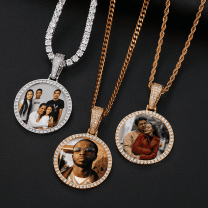 Family Memorial Photo Necklace With Picture Inside