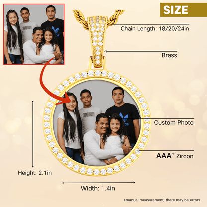 Family Memorial Photo Necklace With Picture Inside