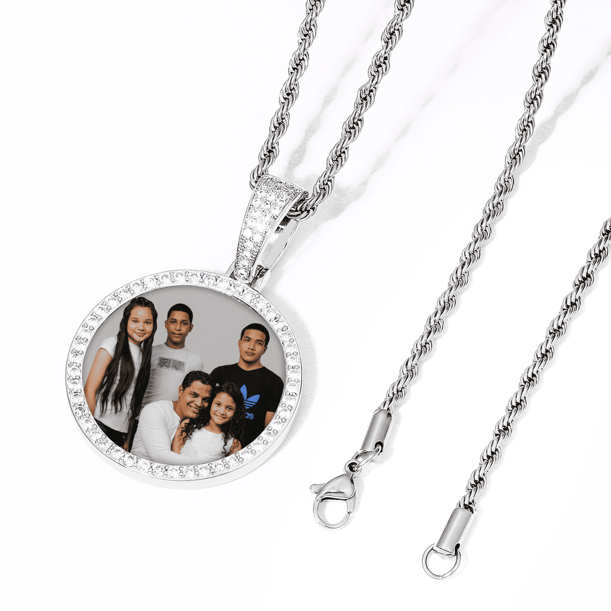 Family Memorial Photo Necklace With Picture Inside