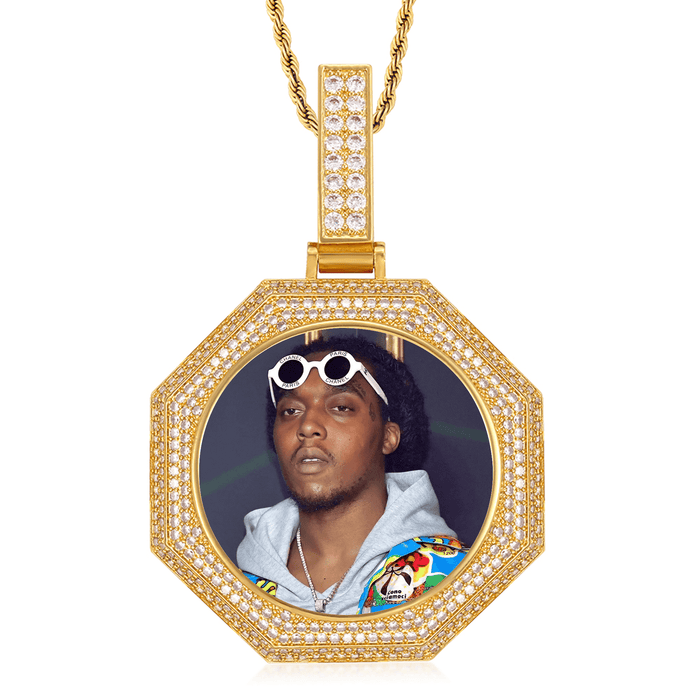 Custom Hip-Hop Memorial Photo Necklace for Men – Meaningful 18th Birthday Gift
