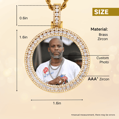 Large Medallion Photo Necklace For Dad