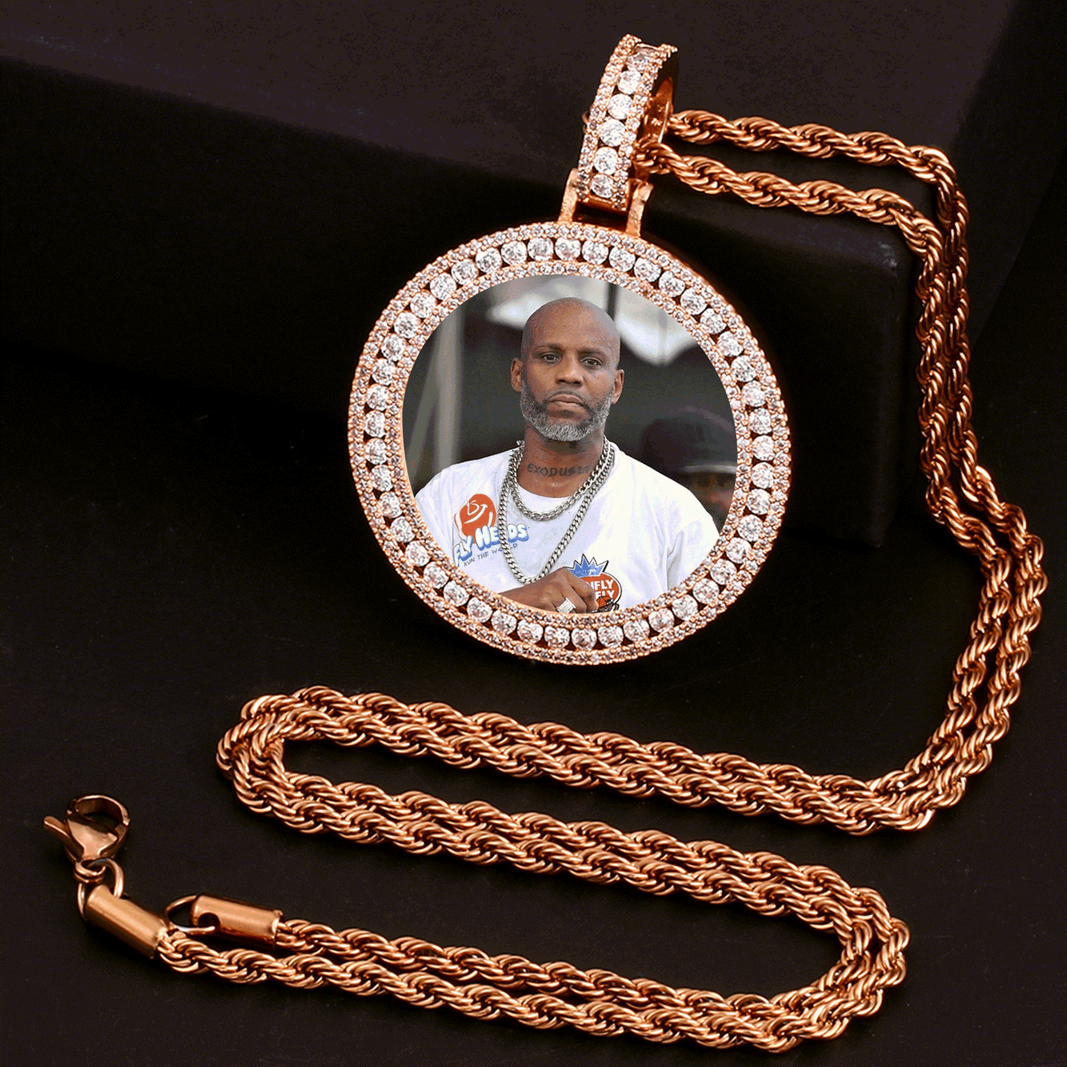 Large Medallion Photo Necklace For Dad
