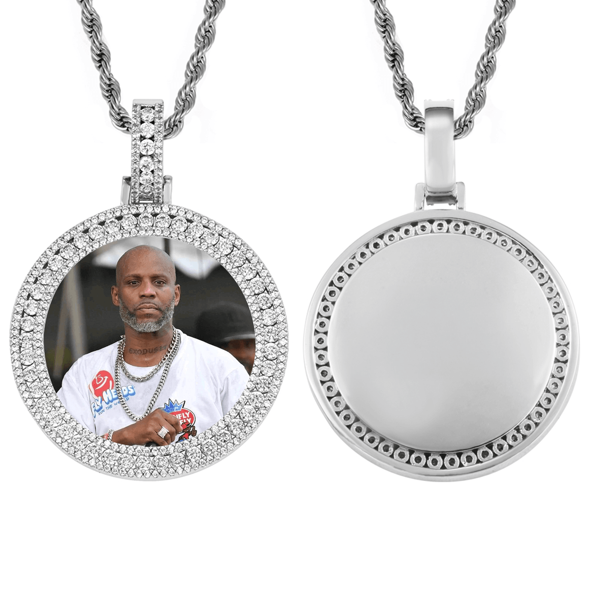 Custom Large Medallion Pendant - Iced Out Hip Hop Photo Necklace