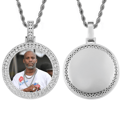 Custom Large Medallion Pendant - Iced Out Hip Hop Photo Necklace