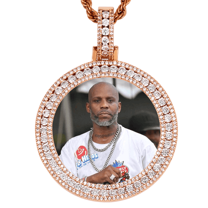 Custom Large Medallion Pendant - Iced Out Hip Hop Photo Necklace