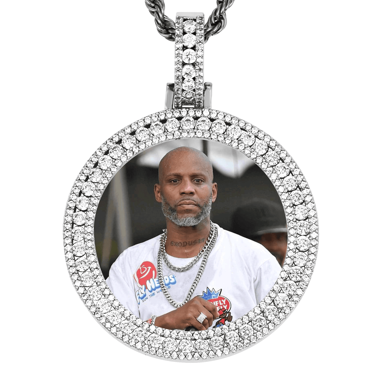 Custom Large Medallion Pendant - Iced Out Hip Hop Photo Necklace