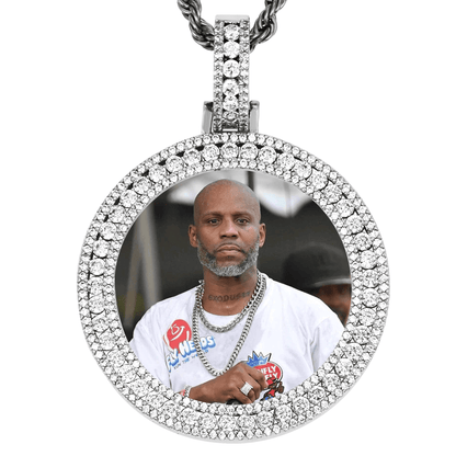 Custom Large Medallion Pendant - Iced Out Hip Hop Photo Necklace