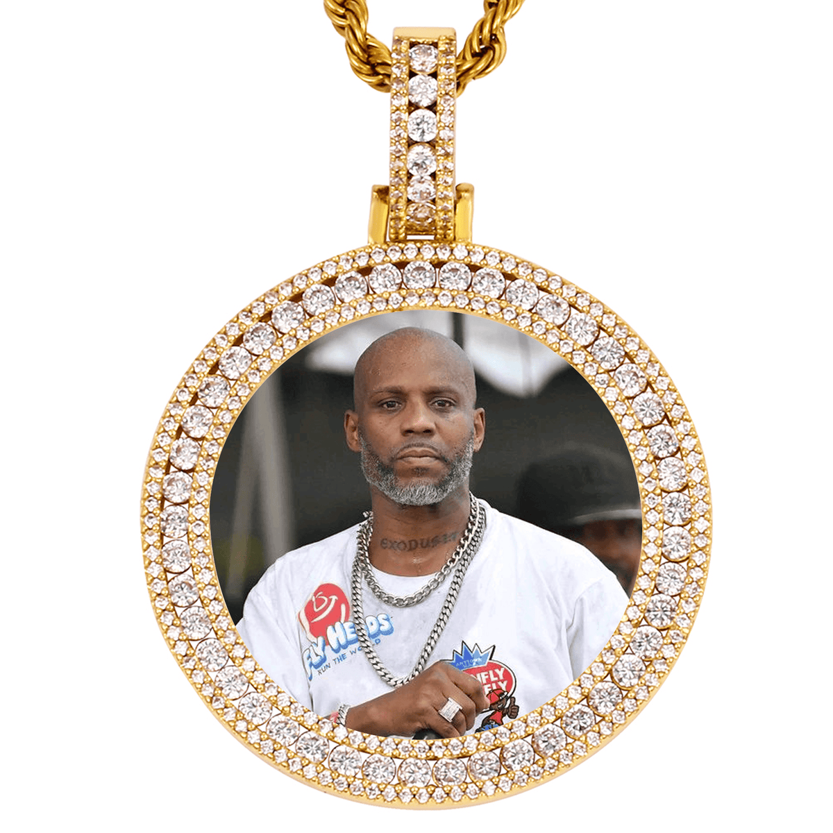 Custom Large Medallion Pendant - Iced Out Hip Hop Photo Necklace