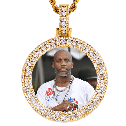 Custom Large Medallion Pendant - Iced Out Hip Hop Photo Necklace