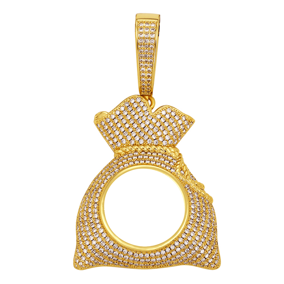 Custom Photo Money Bag Pendant - Iced Out Hip Hop Necklace