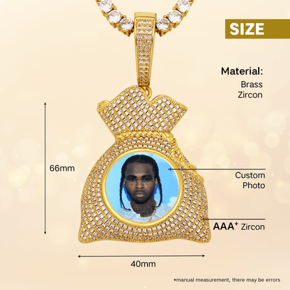 Money Bag Photo Necklace With Picture 