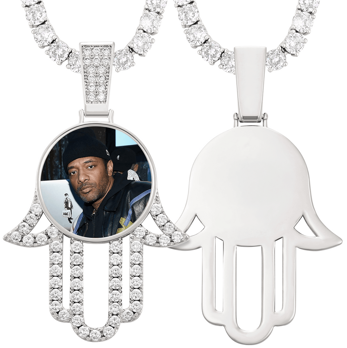 Custom Photo Pendant Chain – Bold Hip-Hop Drip Necklace for Men