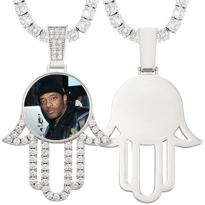 Custom Photo Pendant Chain – Bold Hip-Hop Drip Necklace for Men