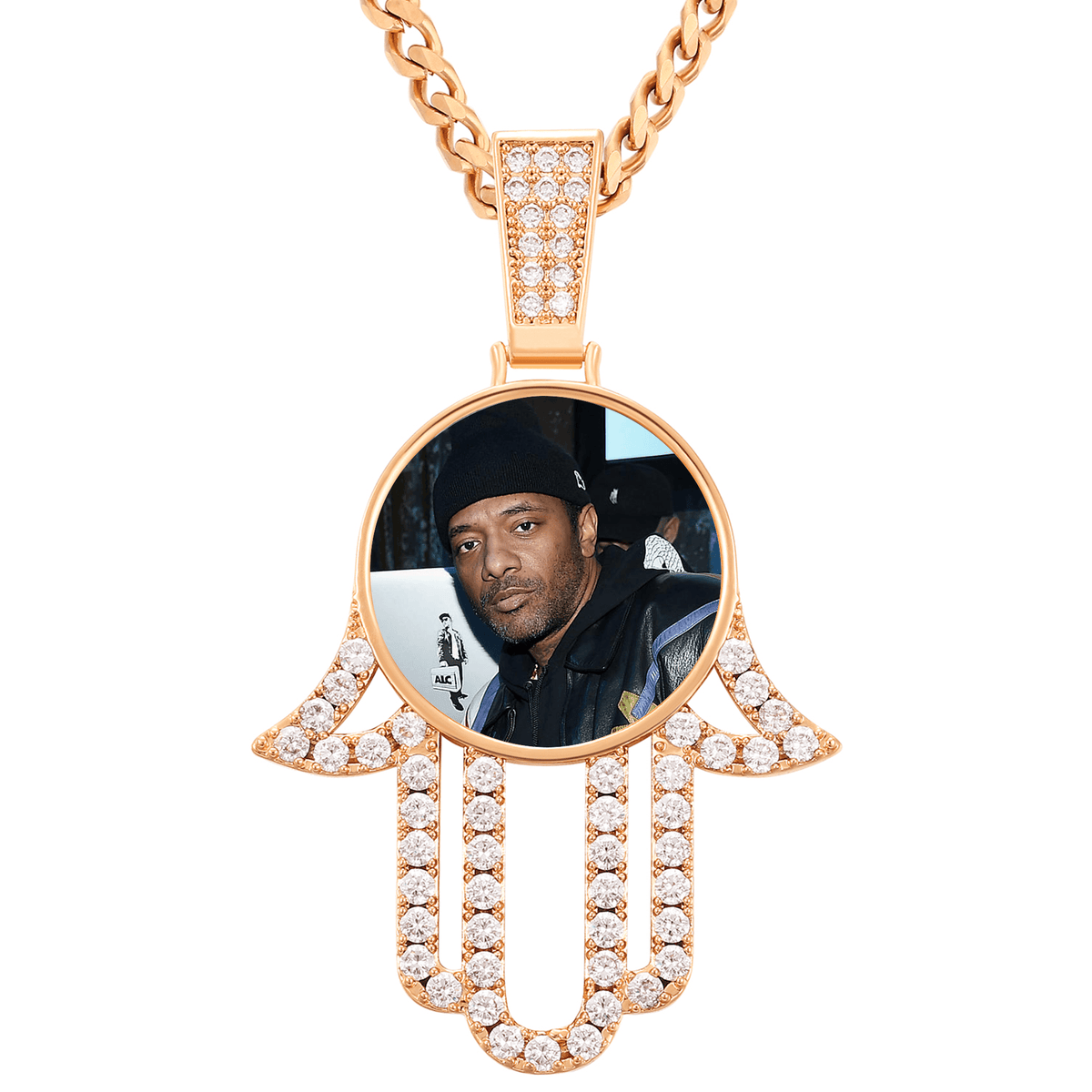 Custom Photo Pendant Chain – Bold Hip-Hop Drip Necklace for Men