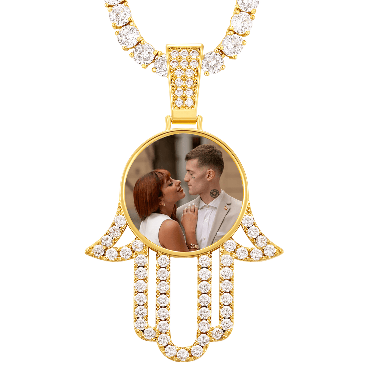 Custom Photo Pendant Chain – Bold Hip-Hop Drip Necklace for Men