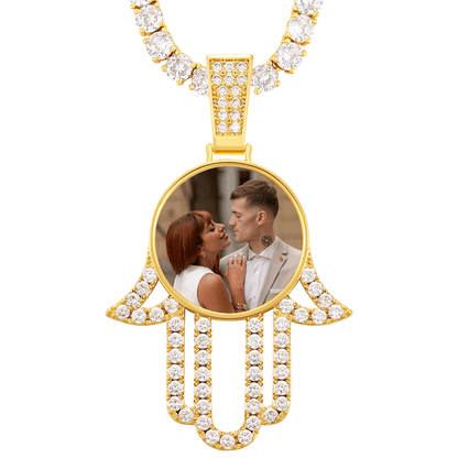 Custom Photo Pendant Chain – Bold Hip-Hop Drip Necklace for Men