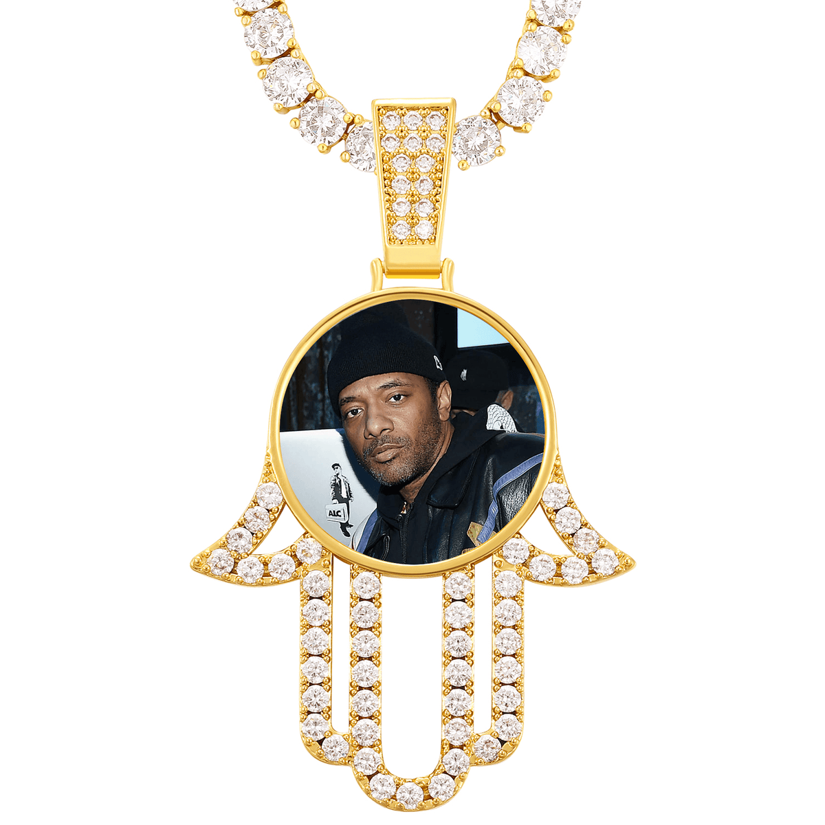 Custom Photo Pendant Chain – Bold Hip-Hop Drip Necklace for Men