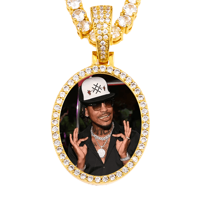 Custom Photo Pendant Necklace for Him – Iced Out Hip-Hop Chain Gift for Your Boyfriend