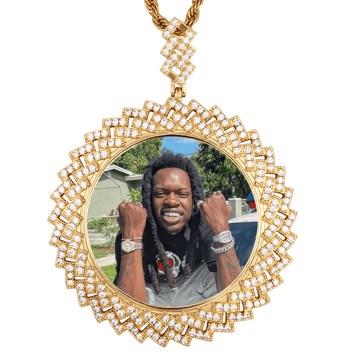 Custom Picture Pendant Necklace– Hustle Hard Shine Hard Pendant