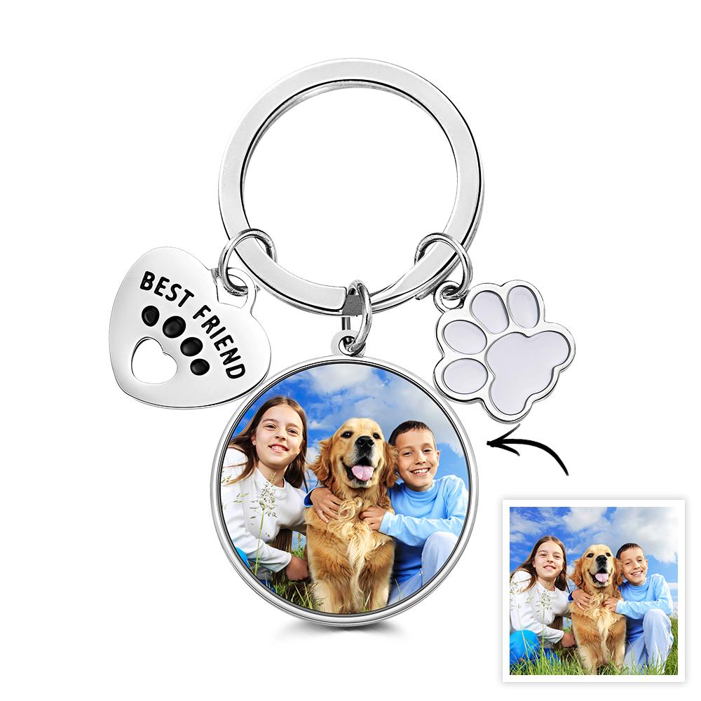 Custom Photo Keychain Gift For  Best Friend  Pet