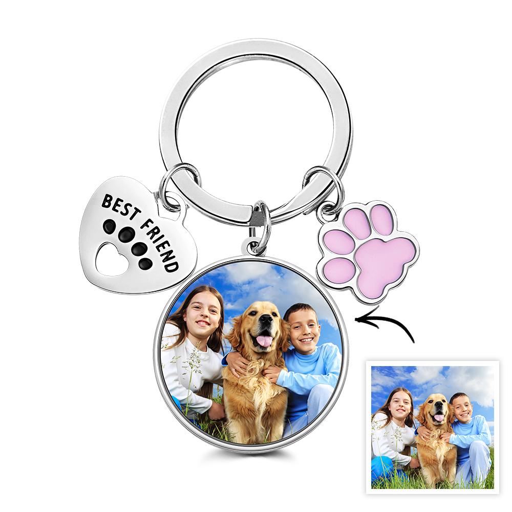 Custom Photo Keychain Gift For  Best Friend  Pet