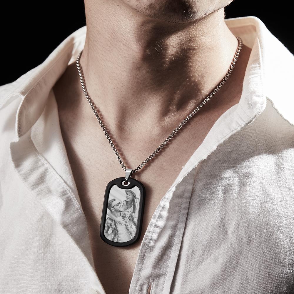 Custom Photo Necklace Personalized Calendar Pendant Anniversary Gifts for Him