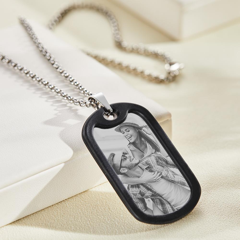 Custom Photo Necklace Personalized Calendar Pendant Anniversary Gifts for Him
