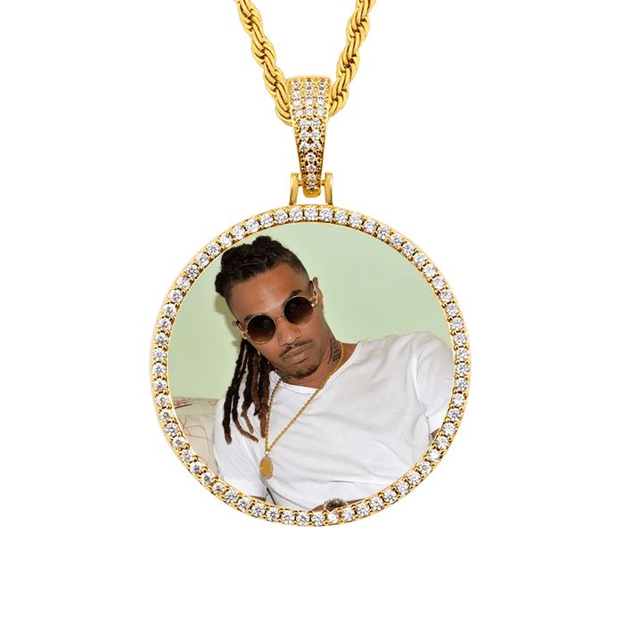 Hip-Hop Photo Pendant Necklace – Custom Picture Chain for Men & Women