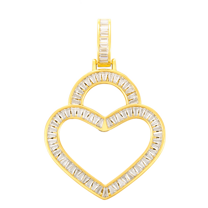 Iced Out Heart Pendant Necklace - Custom Photo Bling For Your Signature Look