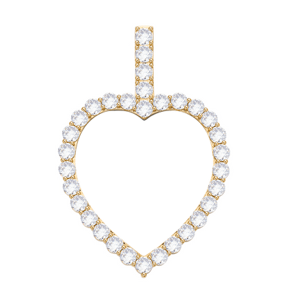Iced Out Heart Photo Pendant Necklace for Hip-Hop Lovers – Engrave Your Story, Show Your Style