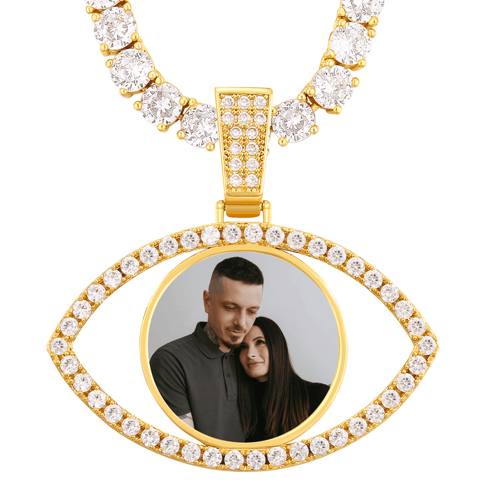 Iced Out Medallion Picture Pendant – Custom Necklace With Picture Inside