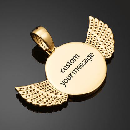 Personalized Photo Necklace with Wings 