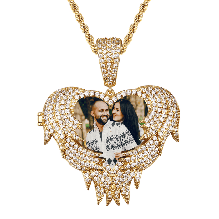Personalized 18K Gold Heart Photo Pendant Necklace - Valentine’s Day Gift For Girlfriend