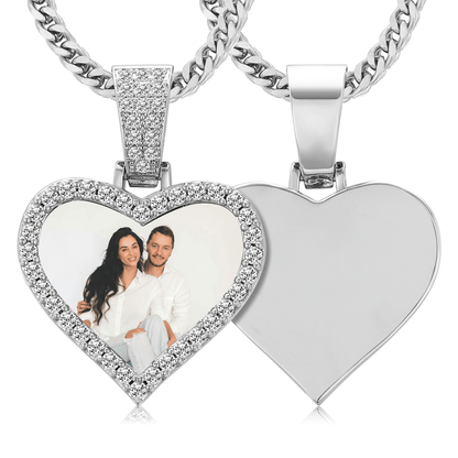 Personalized Heart Picture Pendant Necklace for Fiance – Romantic Valentine’s Day Gift