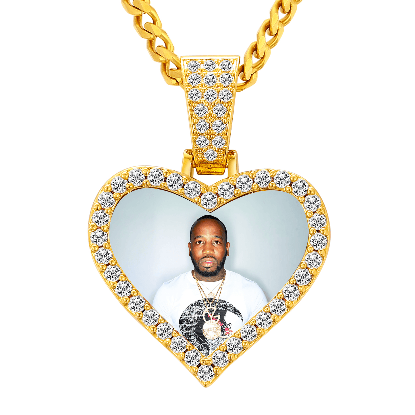 Personalized Heart Picture Pendant Necklace for Fiance – Romantic Valentine’s Day Gift