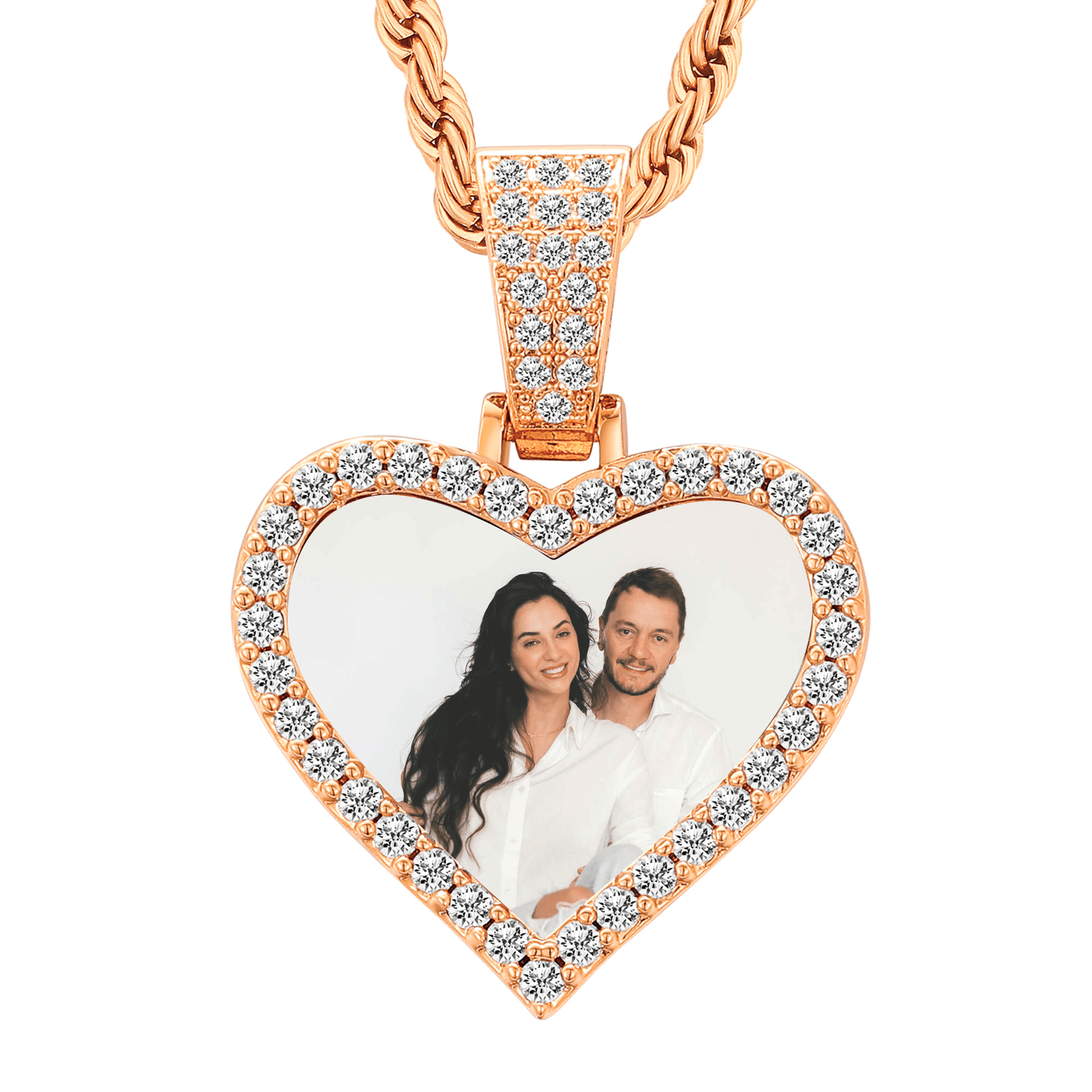 Personalized Heart Picture Pendant Necklace for Fiance – Romantic Valentine’s Day Gift